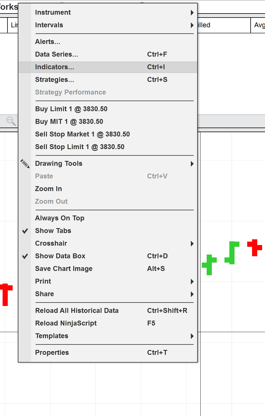 indicators Add Indicator