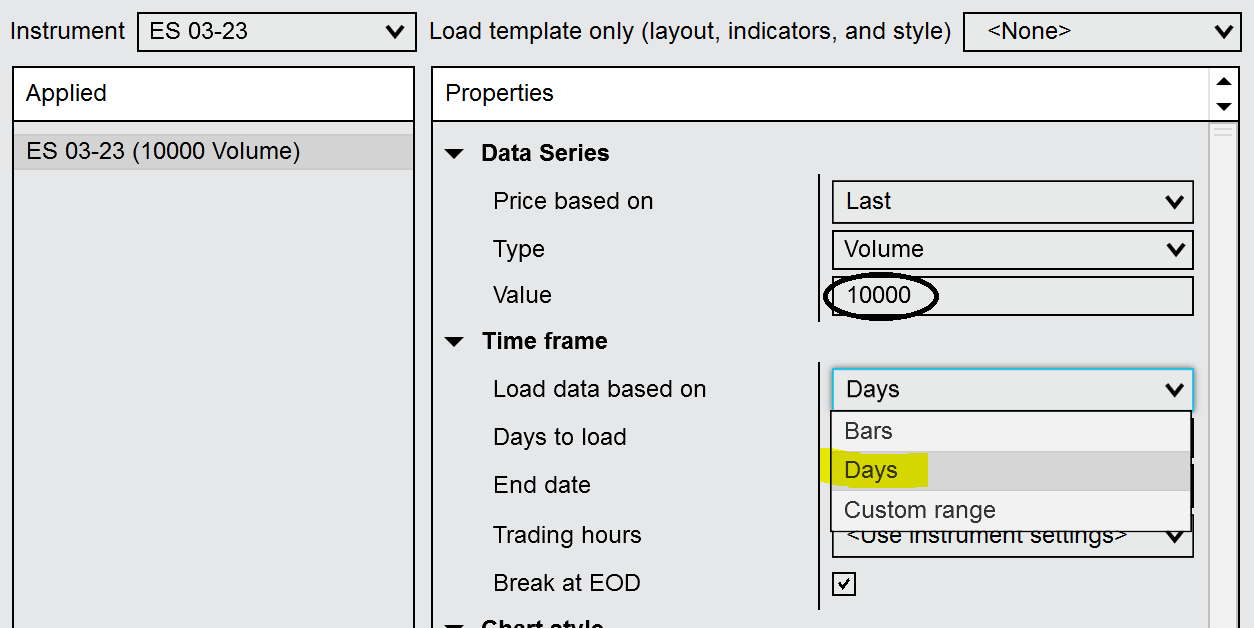 Days-Load2 Change chart speed and Days to load